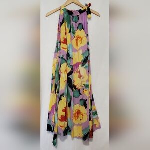 🏠 Maria Jose Floral Pleated Sleeveless Dress Size S/M